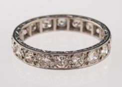 A diamond eternity ring, set with brilliant cut diamonds, approximately 0.