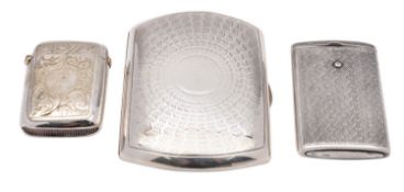 A George V silver vesta case, maker Daniel & Arter, Birmingham 1925, of rectangular form,