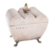 A George V silver tea caddy, Elkington and Co Ltd, Birmingham 1902,
