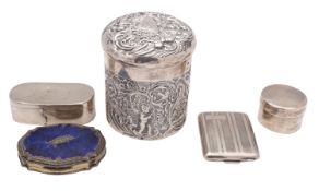 A Victorian silver dressing table box,