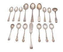A small collection of various silver spoons various dates and makers,