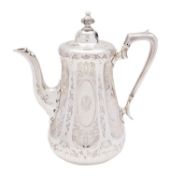 A Victorian silver coffee pot, maker Daniel & Charles Houle, London 1866, in the Moresque style,