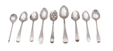 A George III Scottish silver teaspoon, Alexander Spence, (Edinburgh), Thistle mark only,