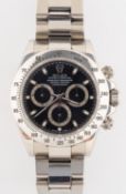 Rolex Daytona a gentleman's stainless steel wristwatch, the black dial signed Rolex,