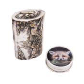 An early 20th century French silver plated vesta, marked B.