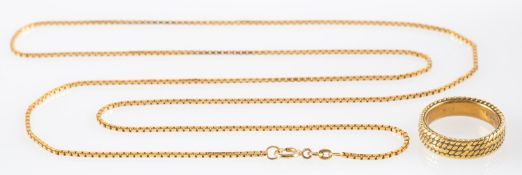 An 18ct gold ring, with ropework pattern, ring size I, weight ca. 5.