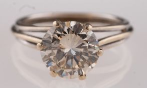 An 18ct gold, old-cut diamond, single-stone ring, accompanied by IGL report nr.