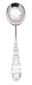 An Arts and Crafts silver serving spoon, maker's mark only A.W.