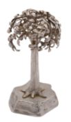 An Elizabeth II silver pear tree, maker's mark R.F.E, London 1979, 9.5cm high, 160grams.