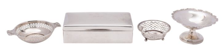 A 20th century silver cigarette box, marks rubbed out, probably Zimmerman Brothers,