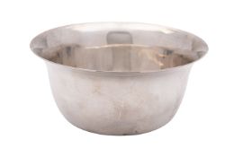 An Elizabeth II silver Christening bowl, maker B&S, Edinburgh 1935, of plain flared circular form,