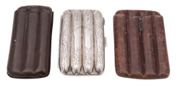 A George V silver cigar case, maker's mark probably John Charles Lowe, Birmingham 1920,