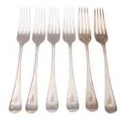 Six Edward VII silver table forks, Atkin Brothers, Sheffield 1912,