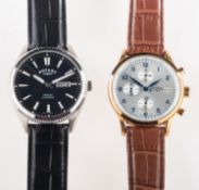 Rotary Henley a gentleman's stainless-steel wristwatch the black dial with day/date aperture and