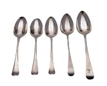 A George II silver table spoon, poorly struck marks probably London 1738,