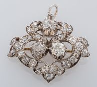 An early 20th century diamond set pendant,