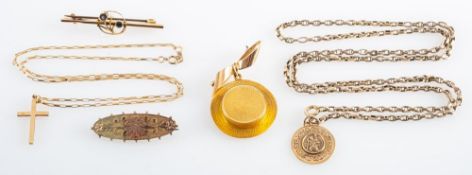 A 9ct gold cross pendant, stamped 375 with full Birmingham hallmarks for 1973,