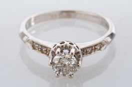 An 18ct gold diamond single stone ring, the brilliant cut diamond, estimated to weigh, 0.