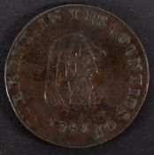 A higher grade 1666 Farthing token Exeter David Hart of St.
