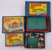 Bayko, four original boxed building sets, 1X, 2X,