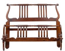 A mid 20th century mahogany bed frame, w