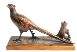 An Austrian cold painted spelter table l