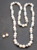 A single-row, cultured pearl necklace an