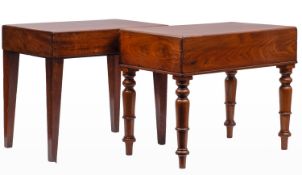 Two mahogany bidets and covers, of recta
