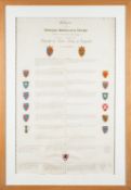 A framed illuminated 'Pedigree of Edward Mortlock Studd, Major General in The Army,