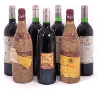 Seven bottles, five Rioja Imperial Cune 1981, two Rioja 1975.