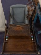 An Edwardian child's stained beech metamorphic high chair,