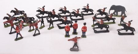 A collection of lead flat back figures, comprising;- Native American Horsemen,