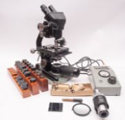 A Watson Barnet Bactil Binocular Microscope, serial number 125694,