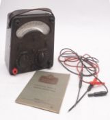 An Avo Limited Model 8x Universal Avometer, together with instruction booklet.