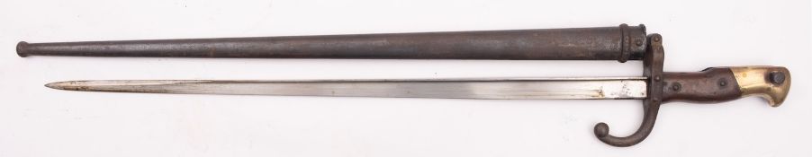 A French 1874 pattern Gras sword bayonet,