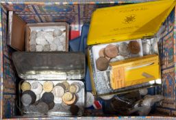 A collection of British and World coins including;- Australian silver 3d, 1953 coin sets,