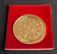 A 'Charlemagne' 50 ECU Belgian gold coin, dated 1987, diameter ca. 2.