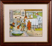 After Harry B. Nelson (British, 1861-1941) Illustrations to Mr Fox Coloured lithographs Each 18.