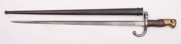 A French 1874 pattern Gras sword bayonet,