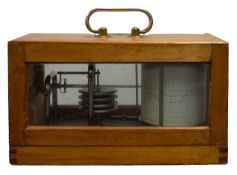 A Russian mahogany cased barograph,