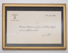 Adolf Hitler. A 1943 Christmas card.