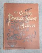 A collection of stamps in a Century album.