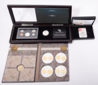 US Mint Moon Landing Proof Coin Set, together with a History of British Coinage Set,