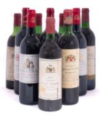 Ten bottles. Claret, various vintages.