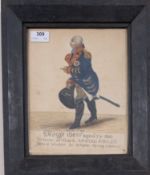 Robert Dighton (British,1751-1814) George the IIIrd - aged 72 -1810 Etching with hand-colouring 26.