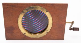 A 19th century Chromotrope, unsigned with blue , black and red curved lines, 11.5 x 17.