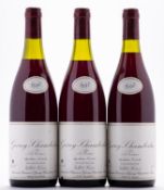 Three bottles of Gevrey-Chambertin 1er Cru Les Cazetiers 1997.