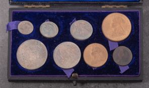 A high grade Victorian 1901 boxed set, half crown to farthing.