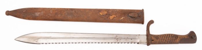 A WWI period Imperial German S98 bayonet, maker Waffenfabrik Mauser AG,