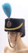 A RAF Busby, with light blue horse hair plume gilt embroidered regimental badge, with bullion loop,
